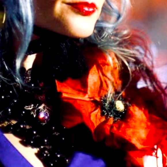 VINTAGE Handmade Runway SILK ORGANDY RED POPPY Feathers PIN HUGE 1940'S WOW! - Picture 6 of 10